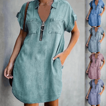 Denim Dress With Zip Closure
Discover the ultimate fusion of style and comfort with the Elvira® Zip-Up Denim Dress. Elevate your wardrobe with this trendy piece that embodies both fashion-forwaDressesHi Tech Glam LtdDenim Dress