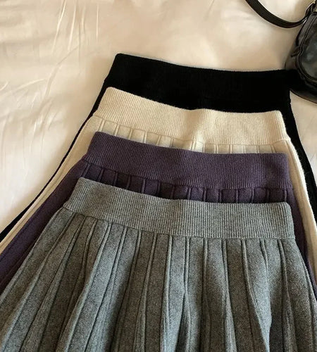 High Waist Knitted Mini Skirt for Women