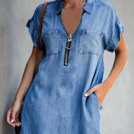 Denim Dress With Zip Closure
Discover the ultimate fusion of style and comfort with the Elvira® Zip-Up Denim Dress. Elevate your wardrobe with this trendy piece that embodies both fashion-forwaDressesHi Tech Glam LtdDenim Dress