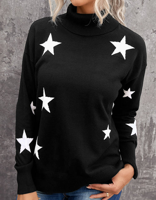 Bild in Galerie-Viewer laden, Star Print Sweater
Elevate your winter wardrobe with our Star Print Turtleneck, the ideal choice for staying warm and stylish during the cold season. This turtleneck not only providesHi Tech Glam LtdStar Print Sweater
