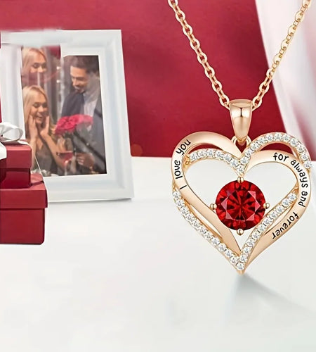 Necklace With Rose Flower Gift Box