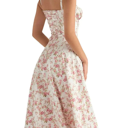 Floral Midriff Waist Shaper Dress