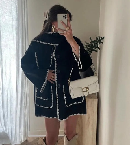 Splice Overcoat With Scarf