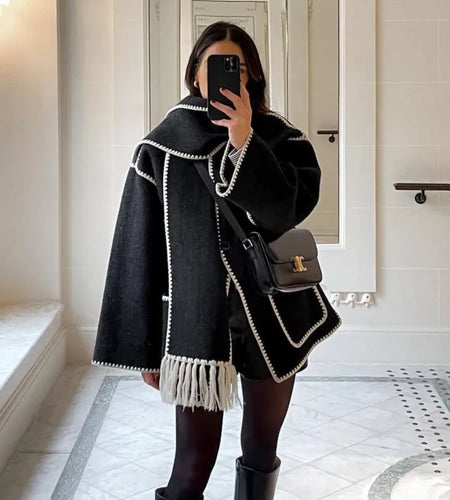 Splice Overcoat With Scarf